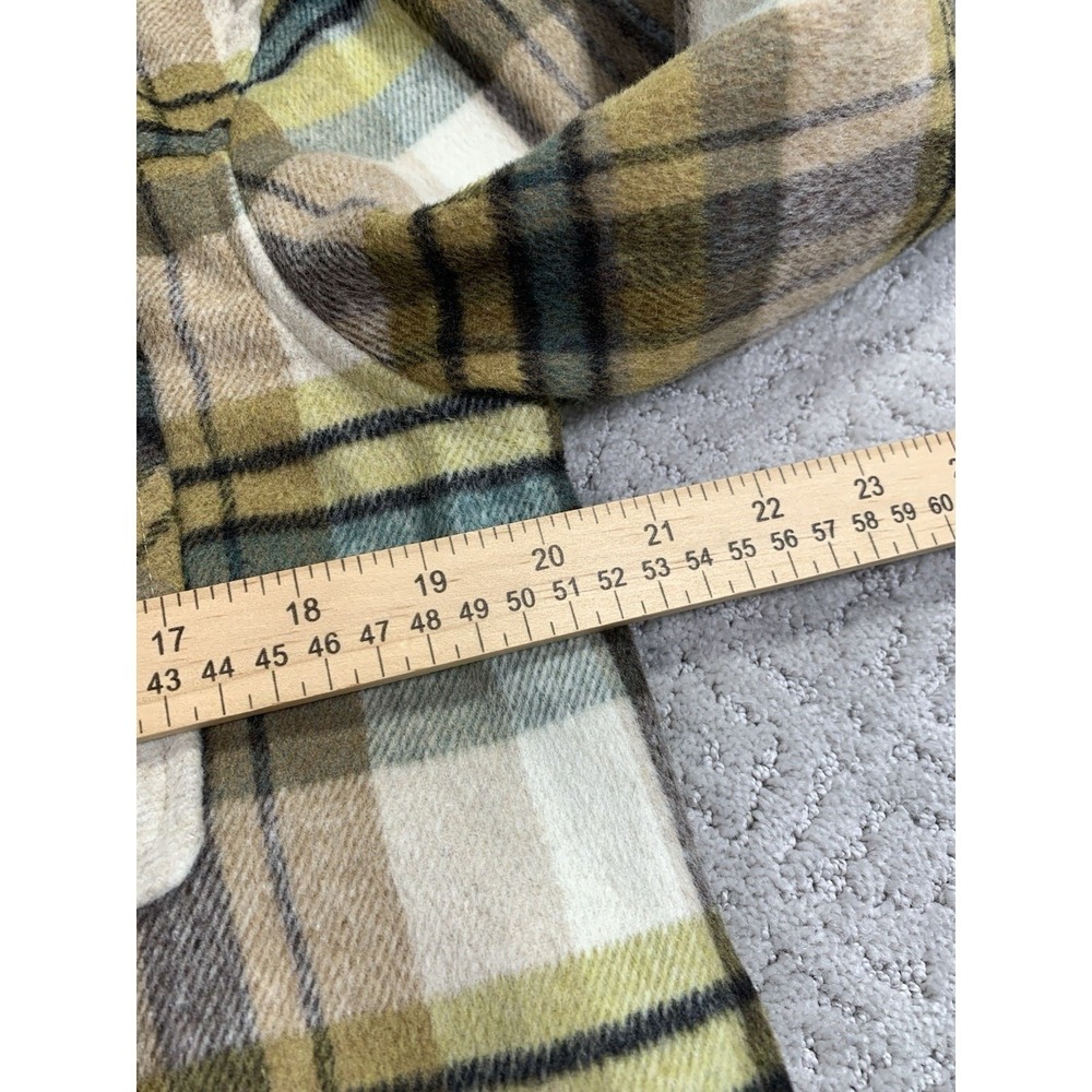 Bagatelle Plaid Cropped Shacket Womens M Button Front Jacket Olive Mustard - Picture 5 of 8